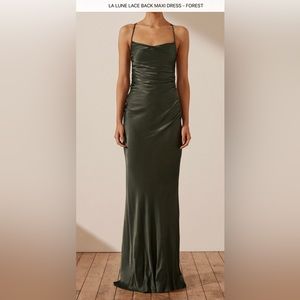 Shona Joy- La Lune Lace Back Maxi Dress-Forest
